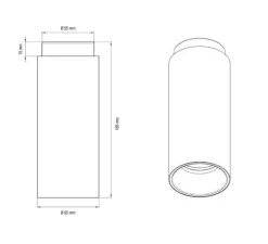 Plafonnier & Spot*DCW éditions Paris Plafonnier, Tobo C65, , Ø6,5cm, H16,5cm - noir, laiton