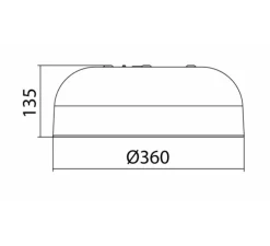 Plafonnier, Tokio, noir mat, IP44, Ø36cm, H13,5cm - MDC
