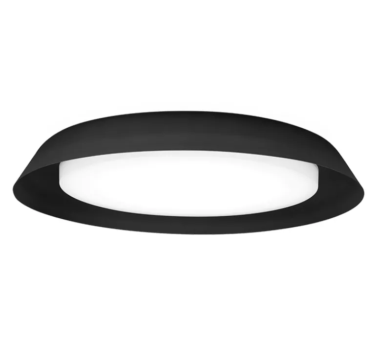 Plafonnier & Spot*Wever&Ducré Plafonnier, Towna 3.0, , IP44, LED, 2700K, 1550lm, Ø46,1cm, H9,2cm - noir
