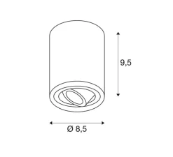 Plafonnier, Triledo, blanc, Ø8,5cm, H9,5cm - Slv