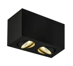 Plafonnier & Spot*SLV Plafonnier, Triledo double square, ,Led,3000K, 1300lm, L16,25cm, H9,5cm - noir