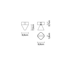 Plafonnier & Spot*Fabbian Plafonnier, Tripla F41, , LED, L9,8cm, H11,2cm - anthracite