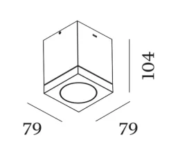 Plafonnier, Tube Carré 1.0 PAR16, noir mat, IP65, L7,9cm, H10,4cm - Wever&Ducré