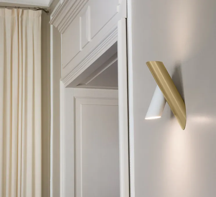 Plafonnier, Tubes Large, blanc/or clair, LED, dim, 2700K, 2x 640 lm, L23cm, H31cm - Nemo Lighting