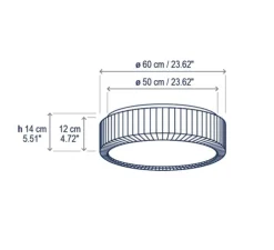Plafonnier, Urban PF/60, blanc, LED, dim, 2700K, 5400 lm, Ø60cm, H16,5cm - Bover
