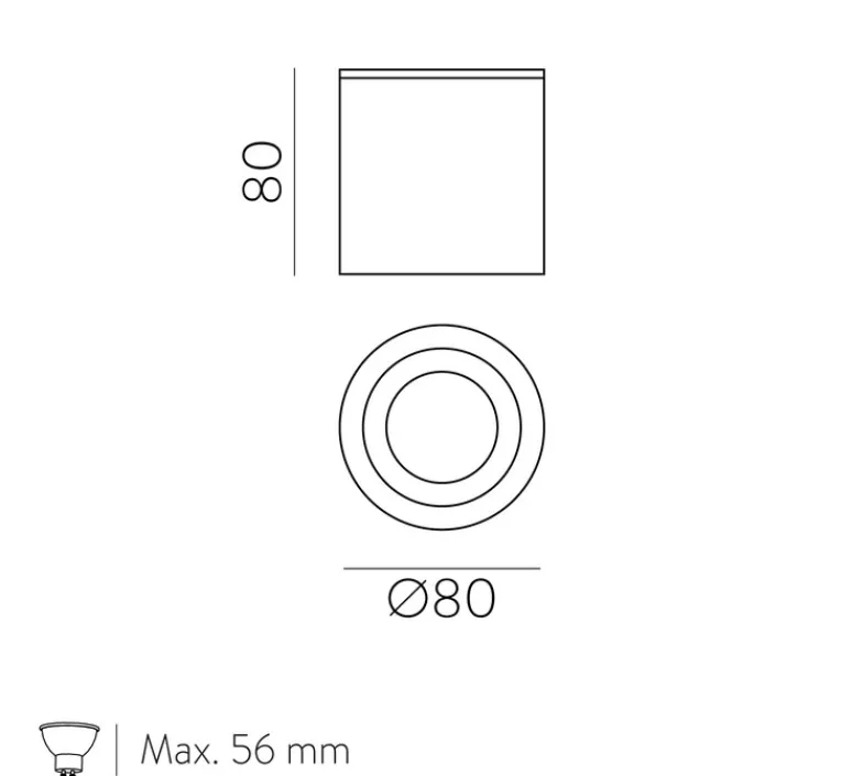 Plafonnier & Spot*ACB Plafonnier, Vanduo, , IP65, Ø8cm, H8cm - nickel