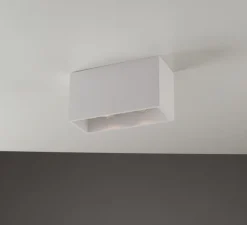 Plafonnier & Spot*Nedgis Plafonnier, Vertbois, plâtre, prêt à peindre, Charlotte Double, , L24cm, H13cm - blanc