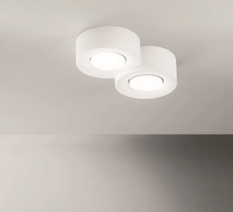 Plafonnier & Spot*Nedgis Plafonnier, Vertbois, plâtre, prêt à peindre, Bérénice, Double, cylindre, , L26cm, H6,3cm - blanc