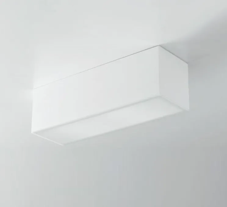 Plafonnier, Vertbois, plâtre, prêt à peindre, Marie, Rectangle long, L36cm, H13cm - Nedgis