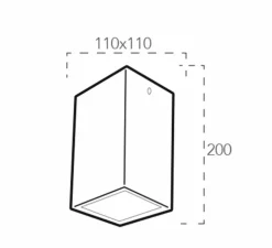 Plafonnier, Vertbois, plâtre, prêt à peindre, Marie square long, blanc mat, L11cm, H20cm - Nedgis