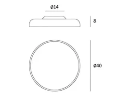Plafonnier & Spot*Lumen Center Italia Plafonnier, Zero, , LED, dim, 2700k, 2100 lm, Ø40cm, H8cm - gris