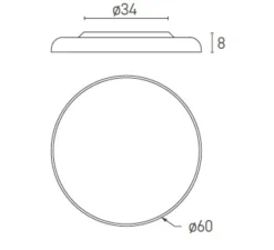 Plafonnier & Spot*Lumen Center Italia Plafonnier, Zero, , LED, dim, 2700k, 4300 lm, Ø60cm, H8cm - noir