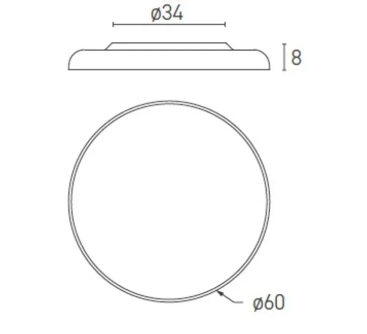 Plafonnier, Zero, noir, LED, dim, 2700k, 4300 lm, Ø60cm, H8cm - Lumen Center Italia