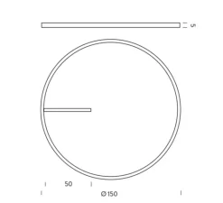 Plafonnier & Spot*Ilti Luce Plafonnier, Zirkol, , IP40, LED, dim, 2700k, 3923 lm, Ø150cm, H5cm - noir mat