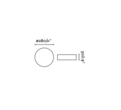 Plafonnier & Spot*Faro Plafonnier, Zon Led, , IP54, LED, dim, 3000K, 1600 lm, Ø28cm, H5cm - blanc mat