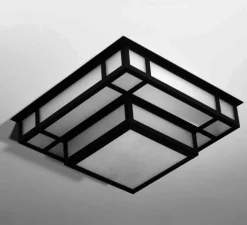 Plafonnier & Spot*Raphaël Armand Plafonnier-Applique, Tesseract 600, , LED, 3000k, 3520lm à 20000lm, L60cm, H20cm - noir