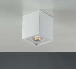 Plafonnier & Spot*Nedgis Plafonnier,Vertbois, plâtre, prêt à peindre, Zoé, Square, Orientable, , L13,4cm, H16cm - blanc