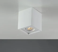 Plafonnier & Spot*Nedgis Plafonnier,Vertbois, plâtre, prêt à peindre, Zoé, Square, Orientable, , L13,4cm, H16cm - blanc