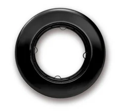 Plaque, Do Low, Simple, Porcelaine noir, Interrupteur et prise, L10,2cm, H10,2cm - Fontini