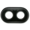 Plaque, Garby Colonial, Garby & Dimbler, Double, Porcelaine noir, Interrupteur et prise, L17,1cm, H10cm - Fontini