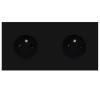 Prise*Font Barcelona Prise, Bridge, double horizontal, prise-PC x2, noir mat, L16cm, H8cm -