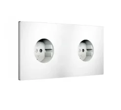 Prise, Bridge, Double horizontal, Blanc mat, Prise-pc x2, L16,1cm, H9cm - Font Barcelona