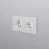 Prise*Buster & Punch Prise, Buster, Double horizontal, Blanc, Prise-Schuko x2, L15cm, H9cm -