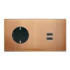 Prise, Confidence, Double horizontal, Vieux bronze, Prise-Schuko x1, Prise-USB C x2, Noir, L15,1cm, H8cm - Modelec