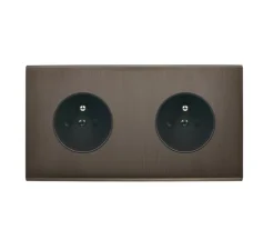 Prise*Modelec Prise, Confidence, Double horizontal, Canon de fusil, Prise-2P+T, x2, L15,1cm, H8cm -