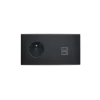 Prise*Modelec Prise, Confidence, Double horizontal, Noir mat, Prise-2P+T x1, Prise-USB C x2, L15,1cm, H8cm -