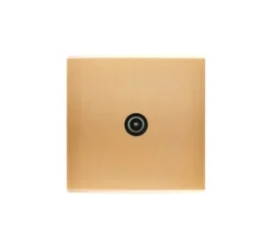 Prise, Confidence, Simple, Laiton brossé, Prise-TV x1, L8cm, H8cm - Modelec