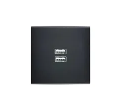 Prise*Modelec Prise, Confidence, Simple, Noir mat, Prise USB A x2, L8cm, H8cm -