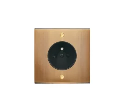 Prise, Confidence, Simple, Vieux bronze, Prise-PC x1, Noir, À vis, L8cm, H8cm - Modelec