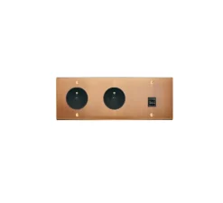 Prise, Confidence,Triple horizontal, Vieux bronze, Prise-PC x2, Prise-RJ45 x1, Noir, À vis, L22,2cm, H8cm - Modelec