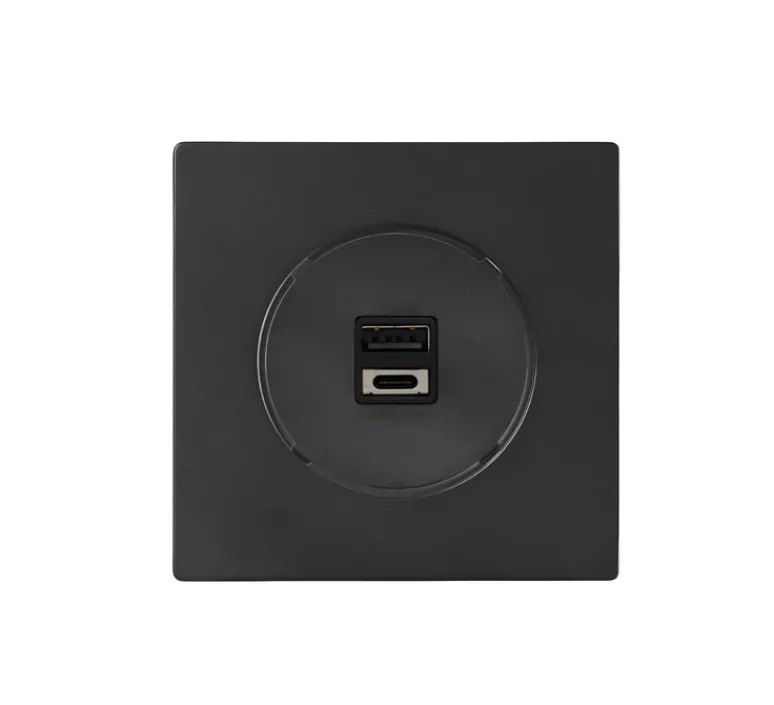 Prise*Fontini Prise ,DOM, Simple, prise-USB-A, prise-USB-C, L8,6cm, H8,6cm -