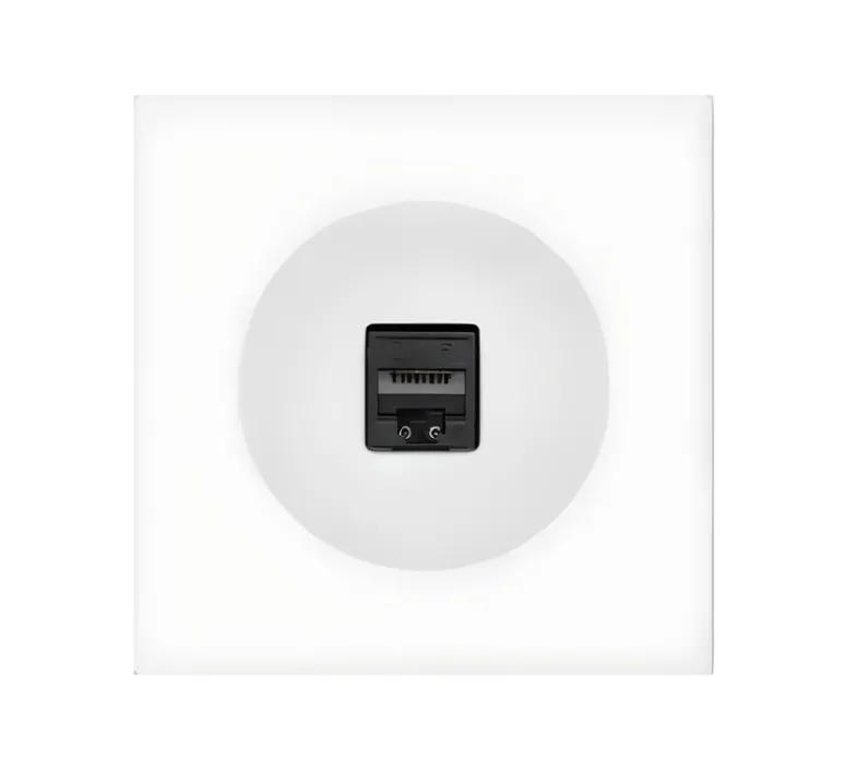 Prise*Fontini Prise, DOM, Simple, Blanc glossy, Prise-RJ45 x1, L8,6cm, H8,6cm -