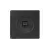 Prise*Fontini Prise, DOM, Simple, Noir mat, Prise-RJ45 x1, L8,6cm, H8,6cm -