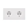 Prise*Modelec Prise, Désir, Double horizontal, Blanc mat, Prise-Schuko x2, Blanc, L15,1cm, H8cm -
