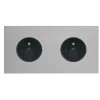 Prise*Modelec Prise, Désir, Double horizontal, Aluminium mat, Prise-2P+T x2, Noir, L15,1cm, H8cm -