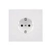 Prise*Modelec Prise, Désir, Simple, Blanc mat, Prise-Schuko x1, Blanc, L8cm, H8cm -