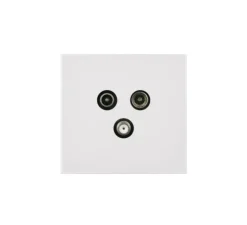 Prise, Désir, Simple, Blanc mat, Prise TV-FM-SAT, L8cm, H8cm - Modelec