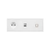 Prise*Modelec Prise, Désir, Triple horizontal, Blanc mat, Prise-PC x1, Prise-USB C x2, Prise-RJ45 x1, L22,2cm, H8cm -