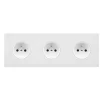 Prise*Modelec Prise, Désir, Triple horizontal, Blanc mat, Prise-PC x3, L22,2cm, H8cm -
