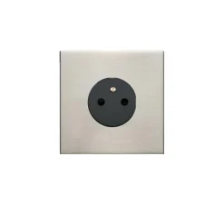 Prise*Vimar Prise, Eikon Exé, Simple, Métal nickel brossé, Prise PC x1, Gris, L9,5cm, H9,5cm -