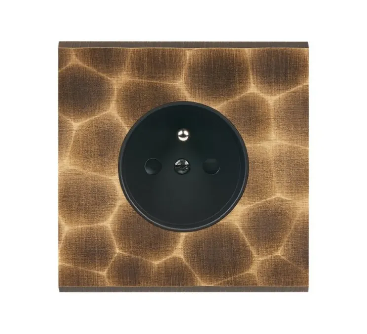 Prise, Fascination, Simple, Onde, Prise-PC x1, Noir, L8cm, H8cm - Modelec