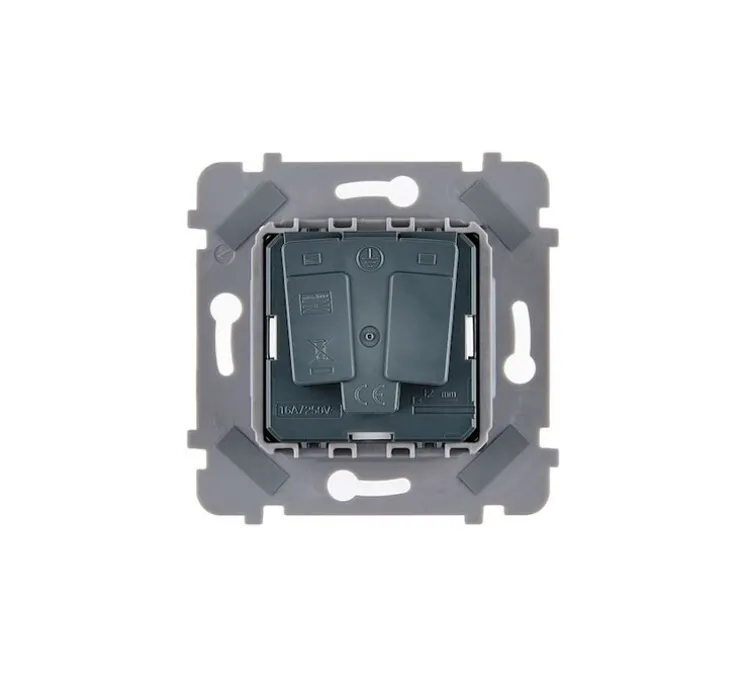 Prise, Fascination, Simple, Onde, Prise-PC x1, Noir, L8cm, H8cm - Modelec