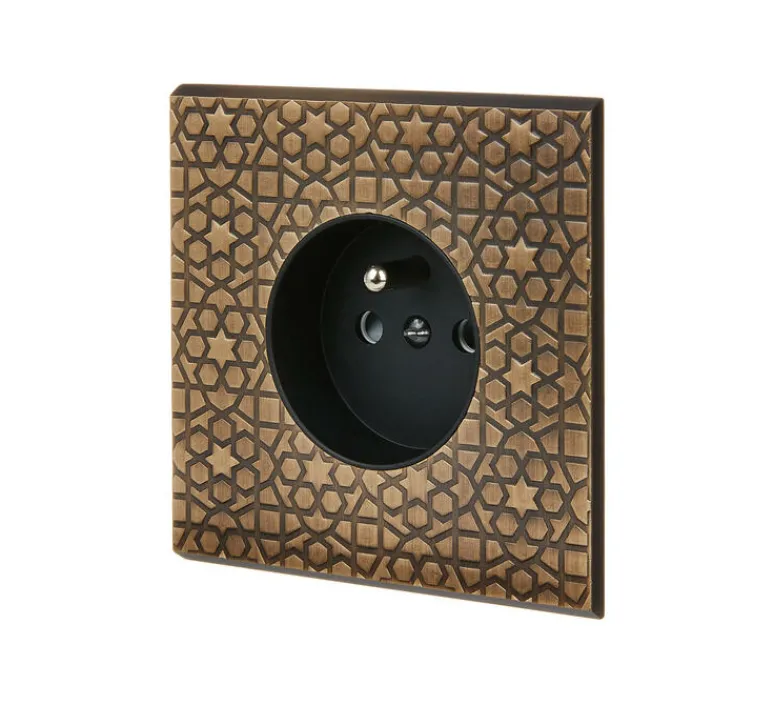 Prise*Modelec Prise, Fascination, Simple, Atlas, Prise-PC x1, Noir, L8cm, H8cm -