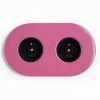 Prise*Zangra Prise, Feel Good, Double horizontal, Rose, Prise-2P+T x2, Noir, L16,5cm, H10cm -