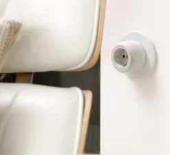 Prise, Garby, Simple, Porcelaine blanc, Prise-PC x1, L6,45cm, H6,45cm - Fontini