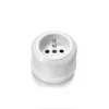 Prise*Fontini Prise, Garby, Simple, Prise-PC x1, Sans passe-câble, Porcelaine blanc, L8,5cm, H9,4cm -